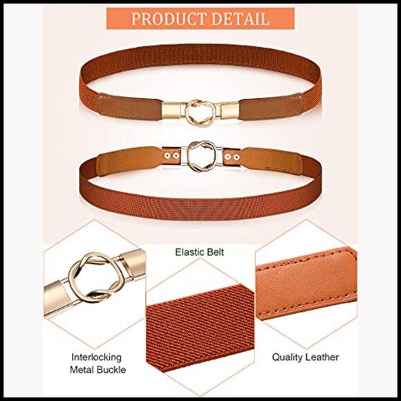 6 Piece Elastic Waist Belts for Dresses Skirts Sweaters main image 7